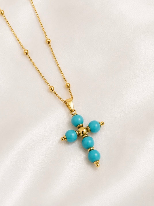 Collar cruz  corales