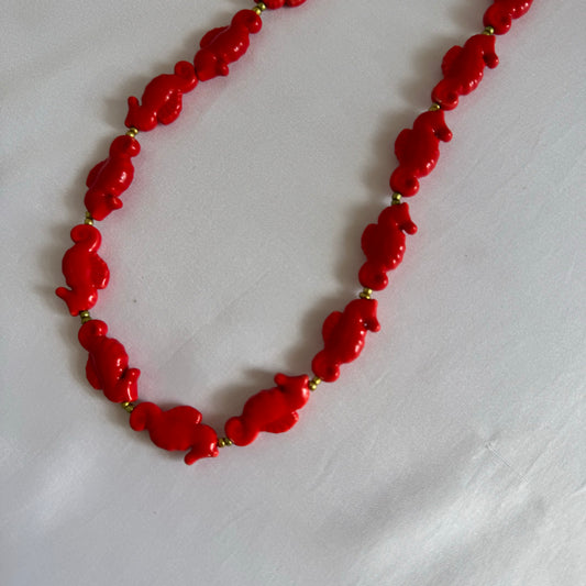 Collar summer caballo de mar rojo