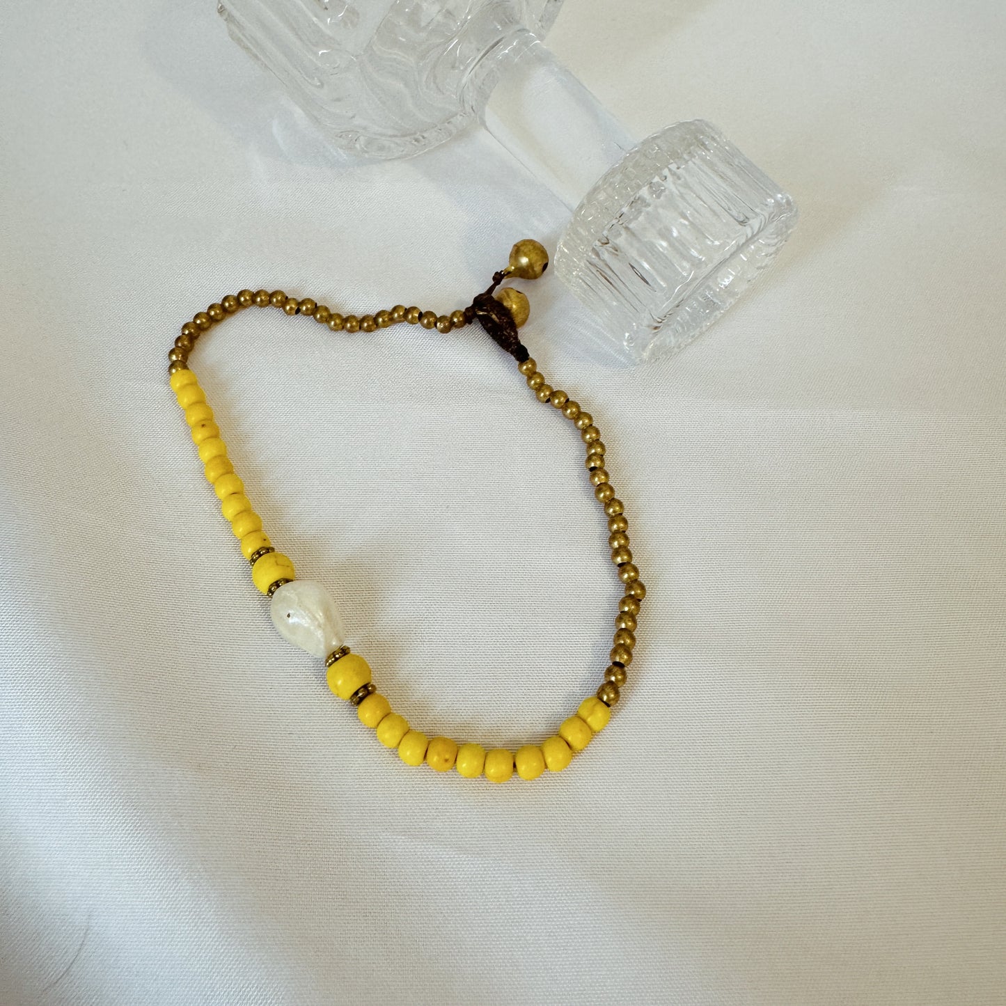 Tobillera nácar/amarillo