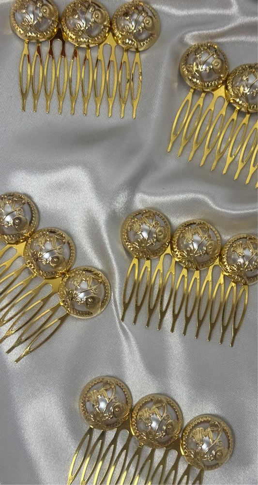 Peinecillos nácar dorado