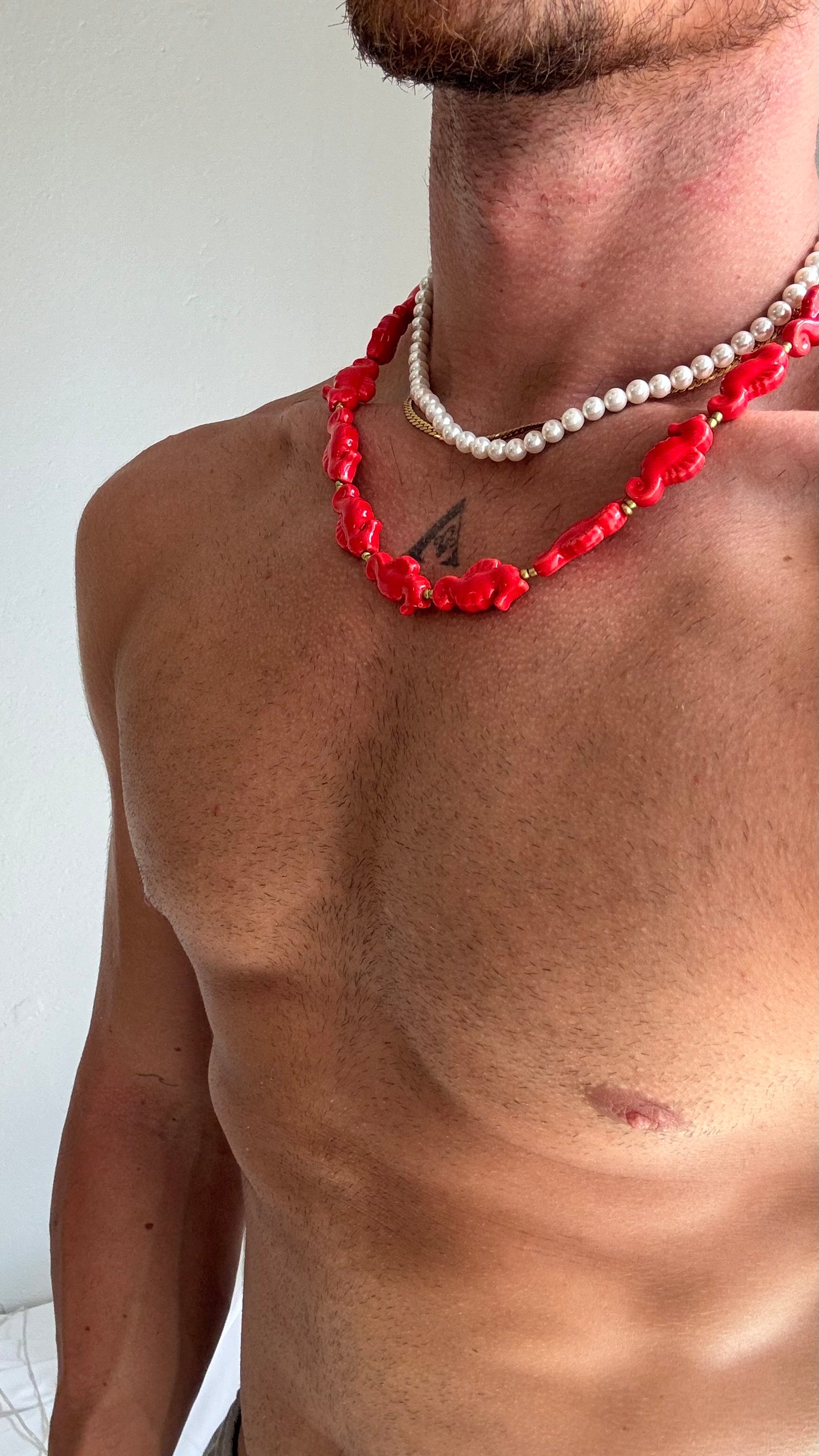 Collar summer caballo de mar rojo