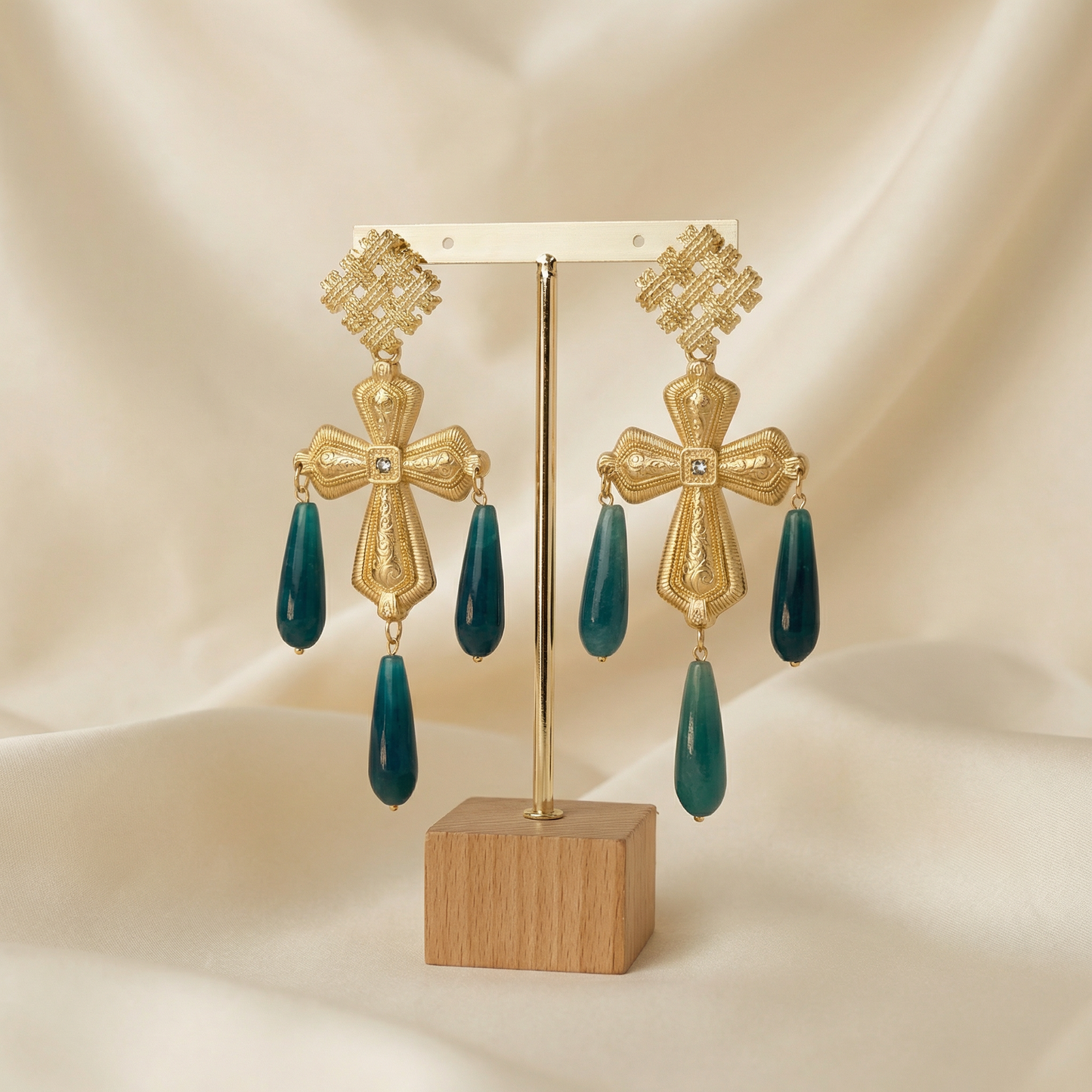 Pendiente Cruz Ámbar