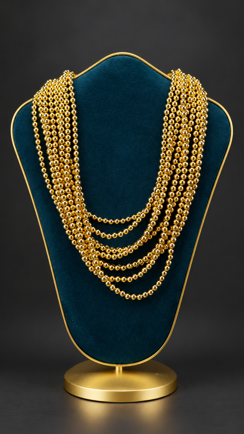 Collar multi perlas dorado