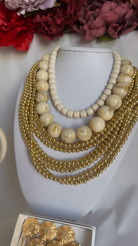 Combinación collares hueso