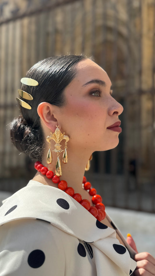 Pendiente Lis dorado