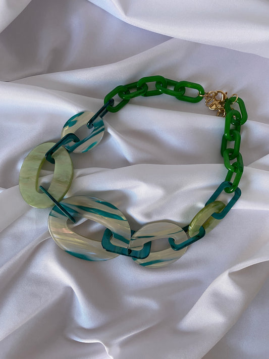 Collar Eslabones Verde